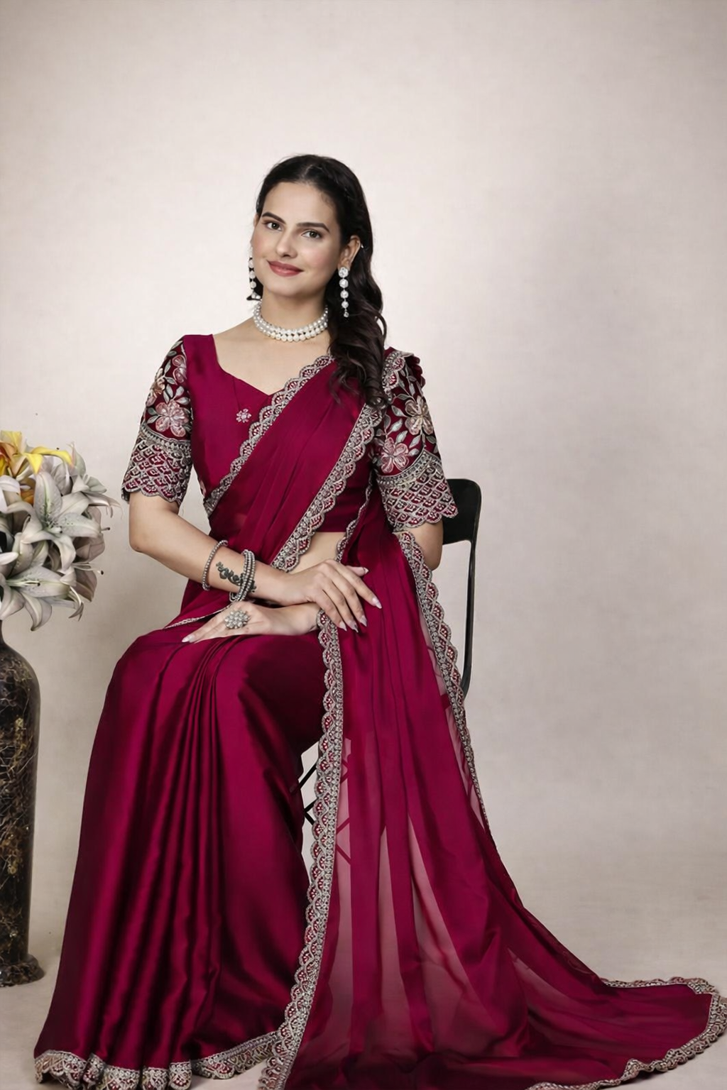Women's chiffon saree