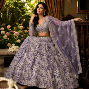 Elegant Lavender Wedding Lehenga