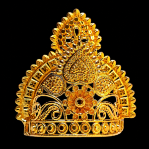 Laddu Gopal Gold Polish Mukut 5 CM | Fancy Designer Crown for Kanha Ji