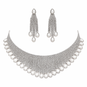 Silver diamond necklace