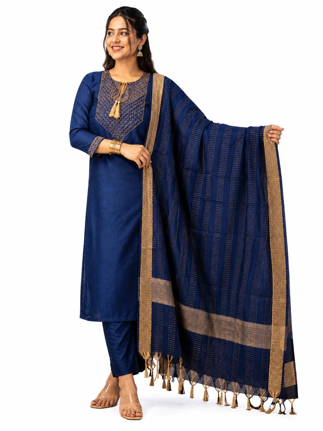 Premium Cotton Kurti Pant Dupatta Set Festive Wear Collection for Girls & women 1 Premium Cotton Kurti Pant Dupatta Set Festive Wear Collection for Girls & women
