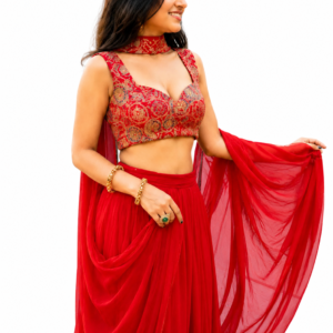 Luxury Red Ethnic Lehenga Choli for Women