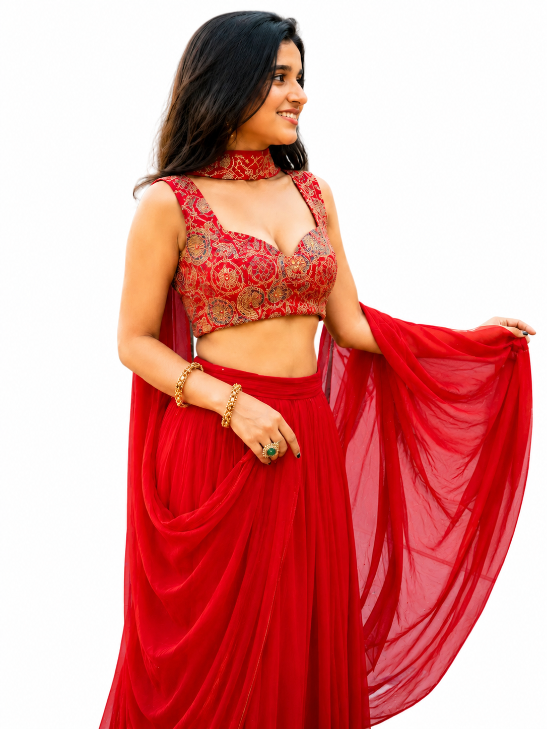 Luxury Red Ethnic Lehenga Choli for Women 1 Luxury Red Ethnic Lehenga Choli for Women