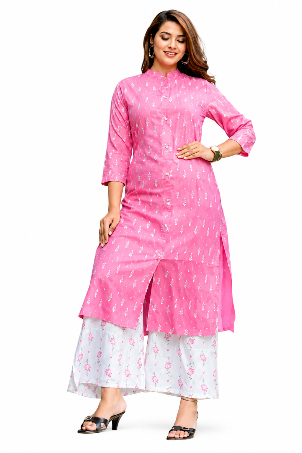 Beautiful Straight Kurta With Palazzo 1 Beautiful Straight Kurta With Palazzo