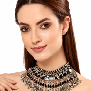 Black meenakari oxidised jewellery