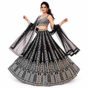 Exclusive Black Festive Wear Embroidered Lehenga Choli