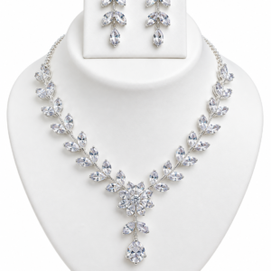 Girls and women's artificial necklace and earrings set