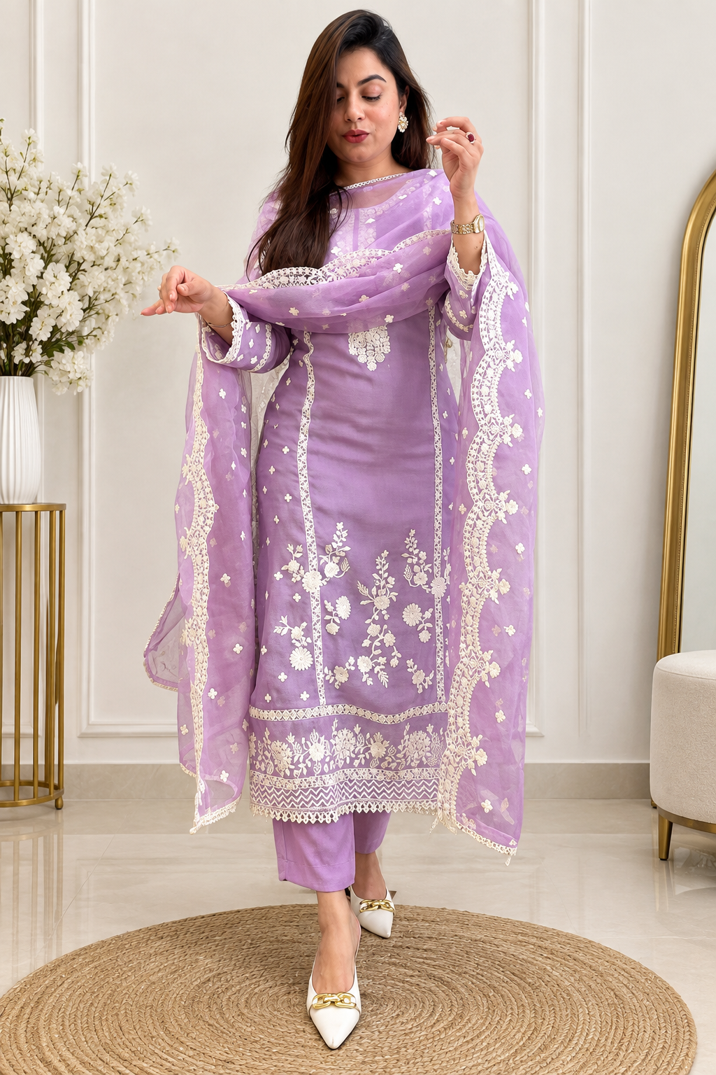Women's Rayon Blend Straight Embroidered Kurta 2 Women's Rayon Blend Straight Embroidered Kurta - Image 2