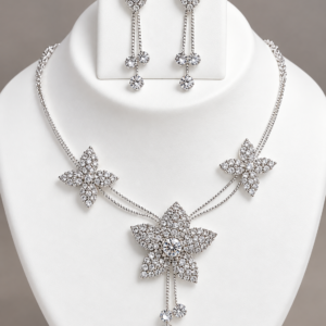 Women's artificial necklace and earrings jewellery set