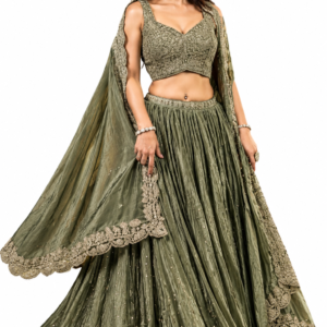 Pista Green Designer Lehenga Choli for Women