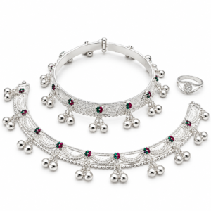 Artificial Silver anklet for women